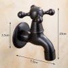 Black Mop Pool Faucet Antique Kitchen Faucet Wall Mounted Brass Single Cold Water Tap Laundry Bathroom Garden