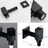 Black Rectangle Kitchen Faucet Mop Pool Faucet Wall Mounted Basin Tap Brass Single Cold Water Tap