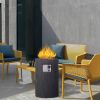 25'' Ore Powder Adjustable Flame Propane Gas Fire Table with Waterproof Cover - as Pic