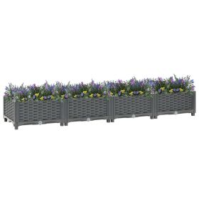 Raised Bed 63"x15.7"x9.1" Polypropylene (Color: Grey)