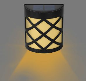 4Pack Solar Powered LED Fence Lights Dusk To Dawn Sensor Fence Lamps (Light Color: Warm)