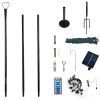 Set of 6 RC String Light Pole;  9 FT Lighting Stand ;  LED Solar Bulbs for Parties;  Christmas